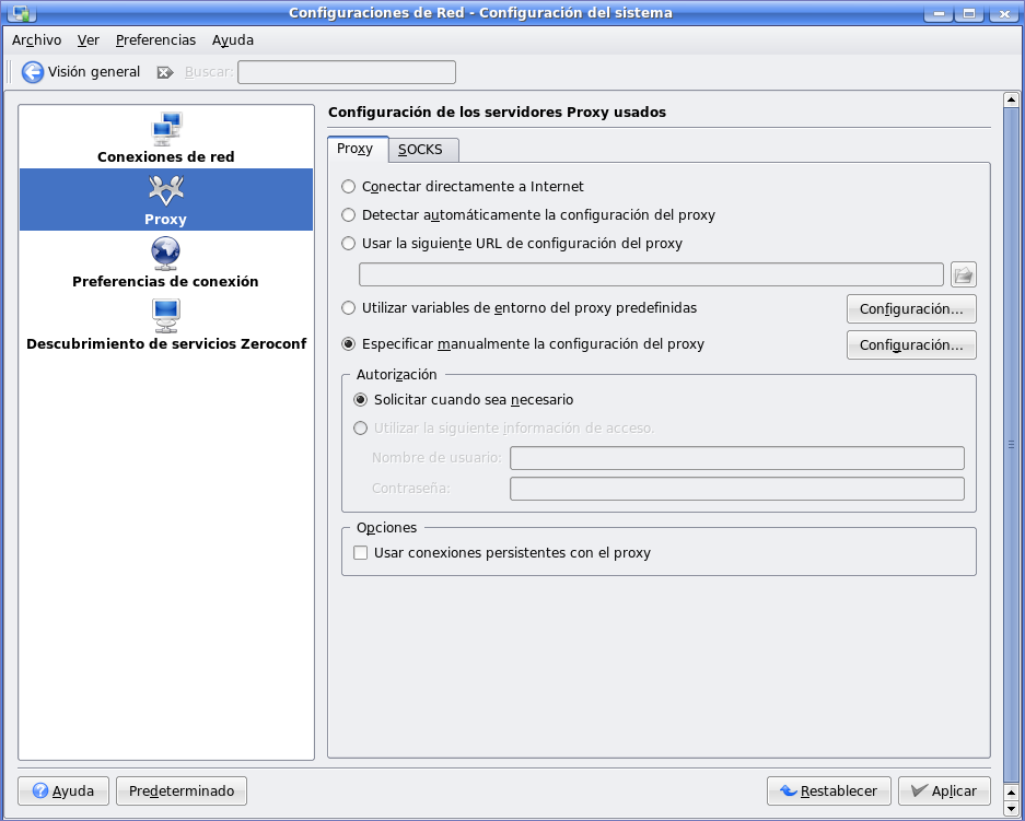 Configuración Proxy