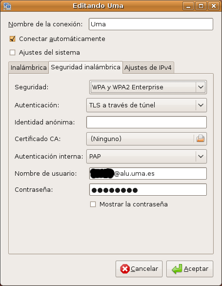 Configuración de la Seguridad Inalámbrica