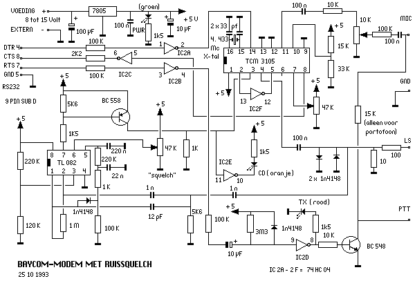 Módem Baycom con TCM3105