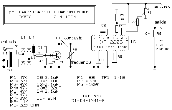 Circuito del Demodulador con XR2206