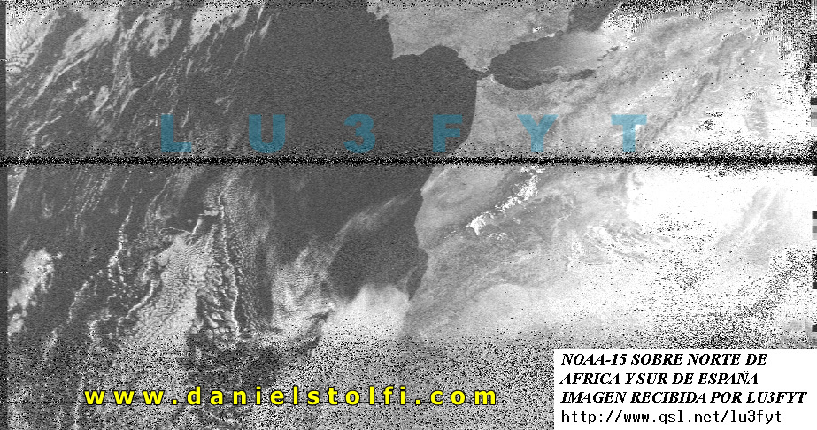 NOAA 15 Sobre Norte de Africa y Sur de España (269 KB)